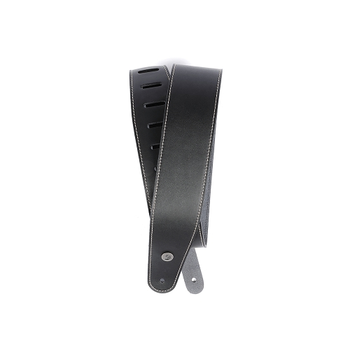 Planet Waves 經典皮製背帶 黑底白縫線 25LS00-DX