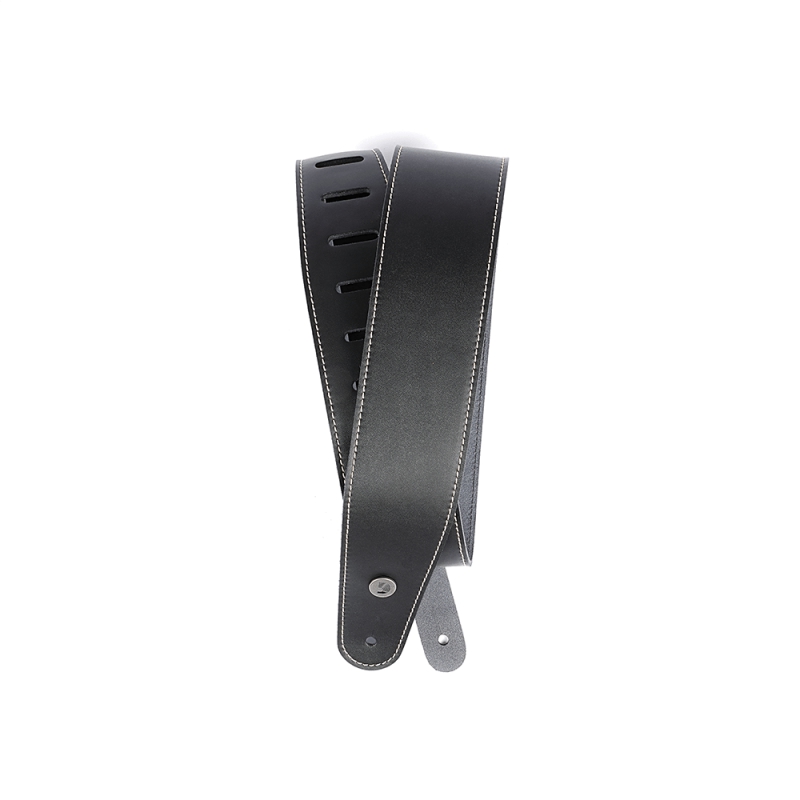 Planet Waves 經典皮製背帶 黑底白縫線 25LS00-DX