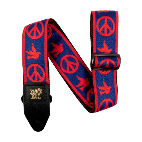 Ernie Ball 背帶 Jacquard Guitar Strap - Red and Blue Peace Love Dove P04698