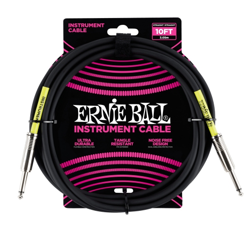 Ernie Ball 導線 10ft 經典系列 II頭 黑色 P06048
