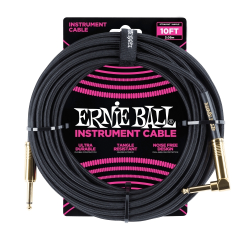 Ernie Ball 導線 10ft 編織系列 IL頭 黑色編織 P06081