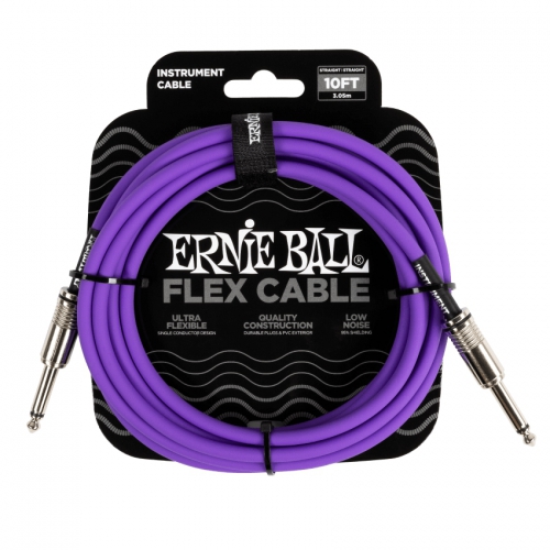 Ernie Ball 導線 10ft Flex系列 II頭 紫色 P06415