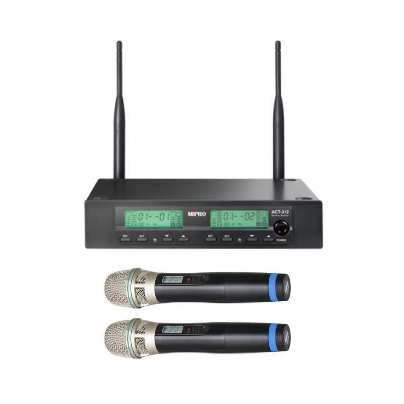 MiPro ACT-312 / ACT-32H *2 無線麥克風組（內含接收器與兩支麥克風）