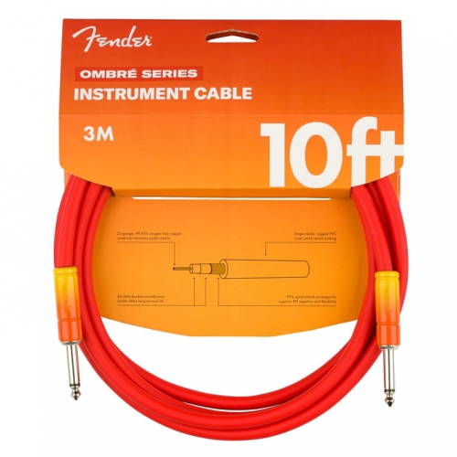 Fender 導線 Ombré 10ft II頭 3M 紅色