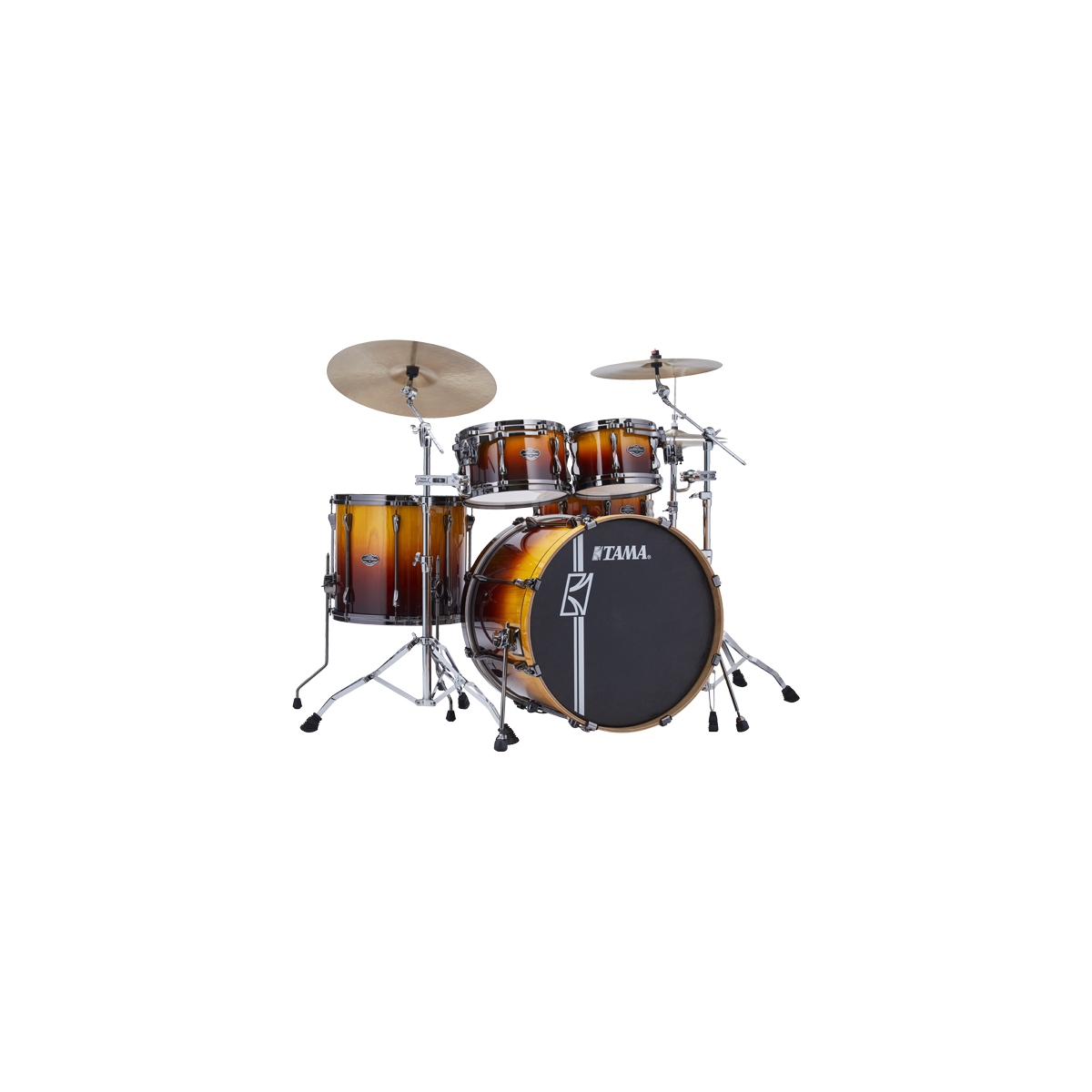 小鼓 鼓 ジャンク品 TAMA Superstar Hyper-Drive 鼓組5PCS Sunset Fade Lacebark Pine