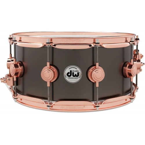 DW Collector's 黃銅小鼓 6.5x14 消光黑 紅銅鼓框 DRVD6514SVPBK