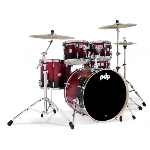 PDP Concept Maple 楓木鼓組 5粒組 5PCS - Red to Black Fade Lacquer PDCM2215RB