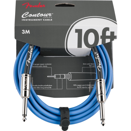 Fender 導線 Contour 系列 10ft II頭 3M 藍色 Lake Placid Blue