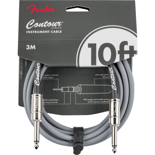Fender 導線 Contour 系列 10ft II頭 3M 灰色 Inca Silver
