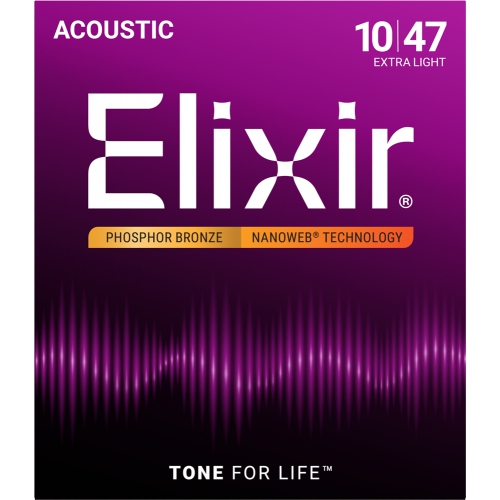Elixir 木吉他弦 Nanoweb 薄包覆 10-47 Phosphor Bronze 磷青銅 (16002)