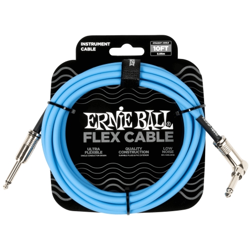 Ernie Ball 導線 10ft Flex系列 IL頭 藍色 P06464