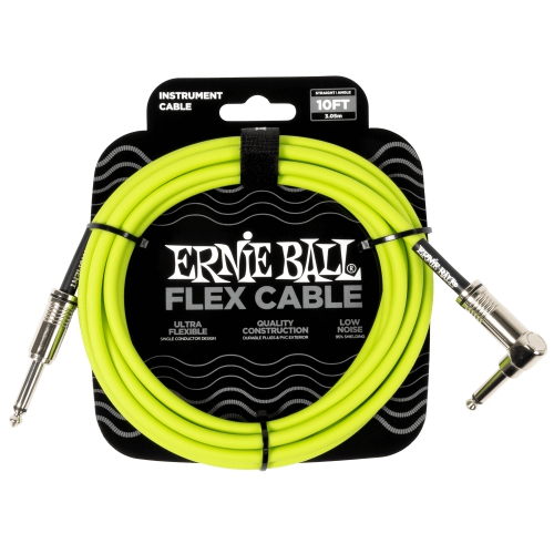 Ernie Ball 導線 10ft Flex系列 IL頭 綠色 P06465
