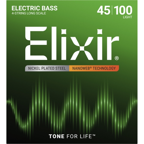 Elixir Bass 弦 Nanoweb Bass 四弦 45-100 / 鍍鎳 (14052)