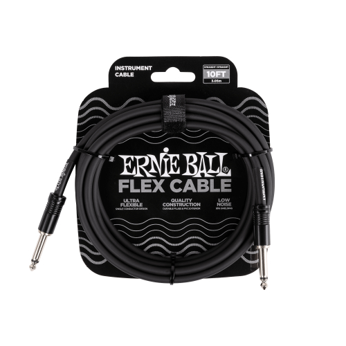 Ernie Ball 導線 10ft Flex系列 II頭 黑色 P06434