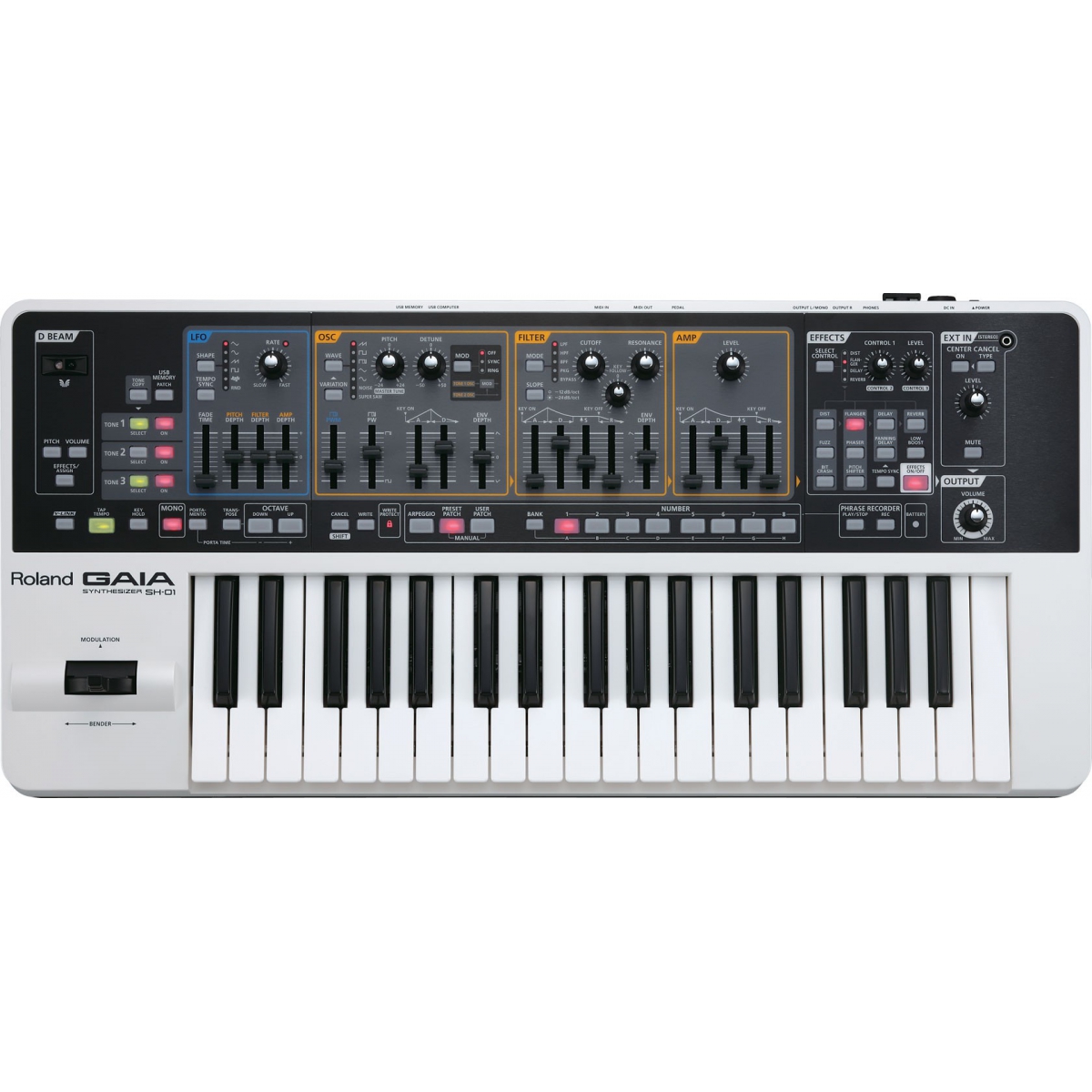 美品】Roland GAIA SH‑01｜37鍵｜軽量シンセ｜キャリーバッグ付 Amazon