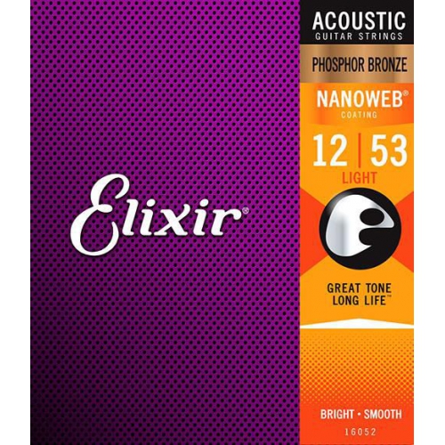Elixir Nanoweb 薄包覆 12-53 木吉他弦 Phosphor Bronze 磷青銅