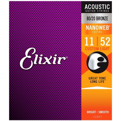 Elixir 木吉他弦 Nanoweb 薄包覆 11-52 80/20 黃銅 (11027)