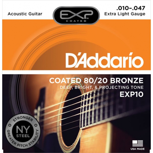 D'Addario EXP10 10-47 木吉他弦 80/20 Bronze 黃銅