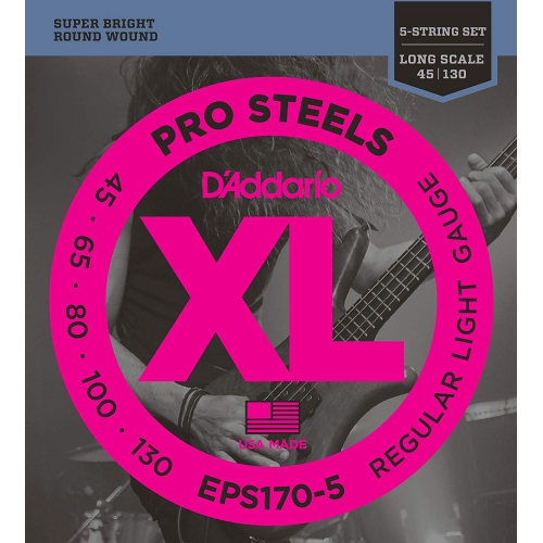 D'Addario EPS170-5 電貝斯弦 45-130 ProSteels 不鏽鋼 五弦