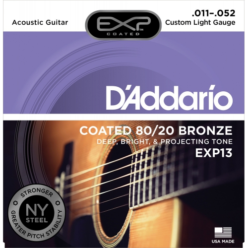 D'Addario EXP13 11-52 黃銅 木吉他弦 80/20 Bronze