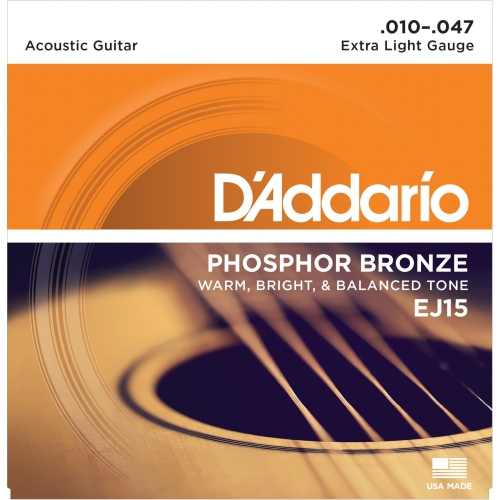 D'Addario EJ15 磷青銅 紅銅 民謠吉他弦 10-47