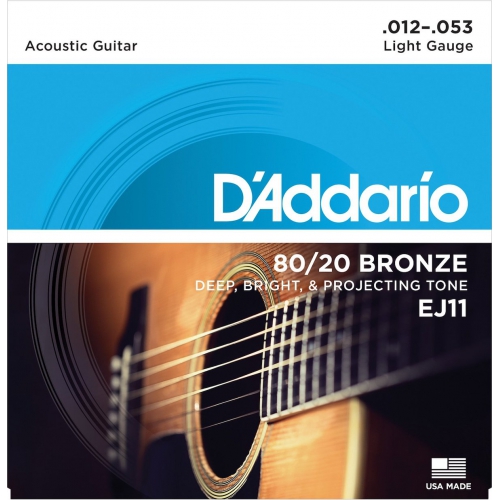 D'Addario EJ11 黃銅民謠吉他弦 12-53