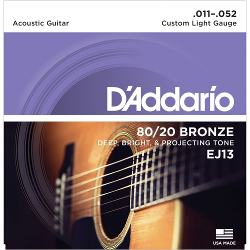 D'Addario EJ13 黃銅民謠吉他弦 11-52